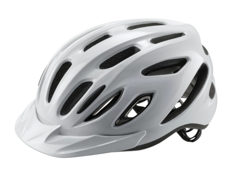 White Bicycle Helmet isolated on a transparent background - Powered by Adobe