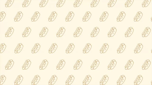 A Seamless Pattern of hot dogs on a light background.