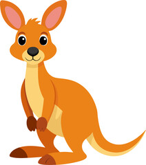 Kangaroo cartoon white background 