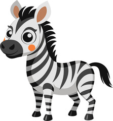 Zebra cartoon white background 