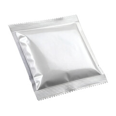Blank Silver Foil Sachet Mockup – Realistic Single-Use Packaging for Product Branding