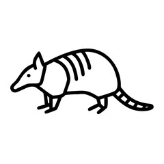 Fototapeta premium Cute cartoon illustration of a playful animal character with a long tail and whiskers, showcasing a whimsical design in a vibrant color palette, perfect for children's media