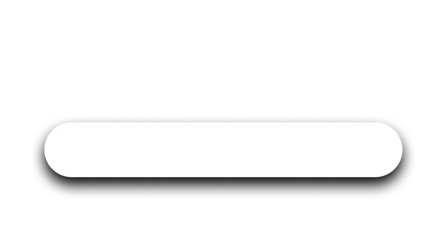 White Pill-Shaped Button Transparent PNG: Horizontal Rounded Rectangle with Soft Drop Shadow