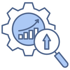 Productivity Analysis Blue Icon