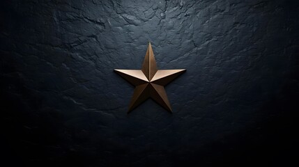 Fototapeta premium A five-pointed star resting on a textured, dark stone surface, creating a dramatic and elegant contrast.