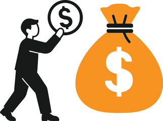 A man saving his money