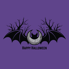 Obraz premium Happy Halloween Bat Illustration Spooky October Celebration
