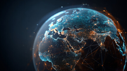 Obraz premium A digital rendering of earth showing europe africa and parts of asia india