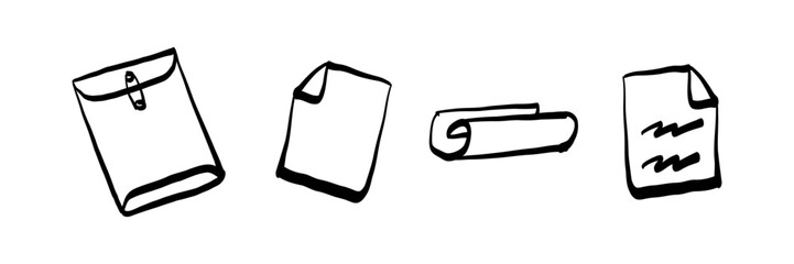Hand-Drawn Document Icon — Line Illustration