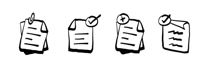 Minimal Hand-Drawn Outlined Document Icon Illustration