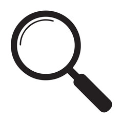 Magnifying glass icon for search and investigation with a clean white background for easy integration into designs