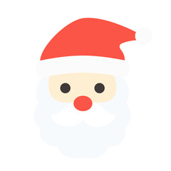Adorable Santa Claus cartoon. Funny Santa Claus flat icon illustration.