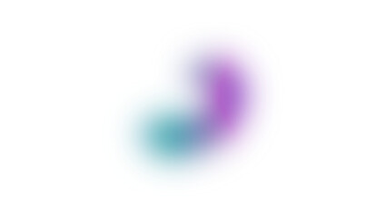 Curved Abstract Light Effect Element with Soft Purple and Teal Gradient Blur on a Transparent Background