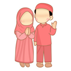 couple muslim cartoon