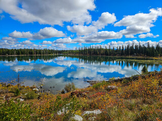 Cloud reflection in String lake - Grand Teton