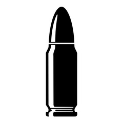 silhouette photo of a magazine bullet on a white background
