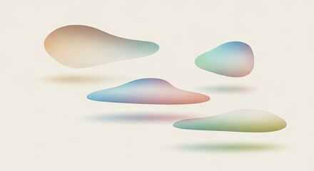 Obraz premium Abstract Fluid Shapes with Pastel Gradient Colors Floating