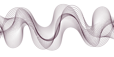 Elegant abstract wave lines in deep purple tones on a clean white background, smooth flowing design, minimal and modern gradient curves, perfect for banners, branding, and creative backgrounds.