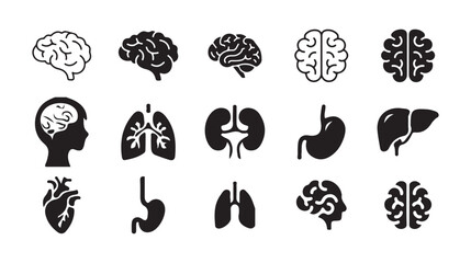Mind, Brain, and Neuron Symbol Set – Psychology and Thinking