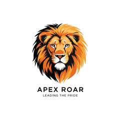 Majestic lion head logo representing leadership and strength in vibrant colors.
