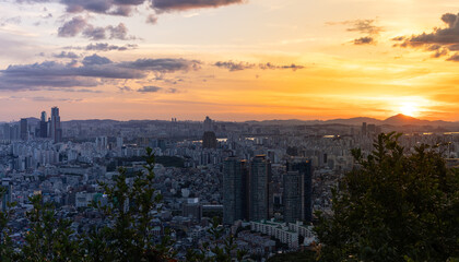 Seoul im warmen Licht – Faszinierendes Panorama einer asiatischen Megacity