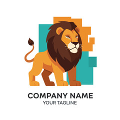 Majestic Lion Logo - A Symbol of Strength and Pride.