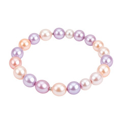 Obraz premium A circular bracelet composed of varying sizes of pastel-colored pearls