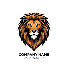 Majestic Lion Head Logo Design Fierce King of the Jungle.