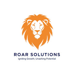 Majestic Lion Head Logo for Business Solutions.