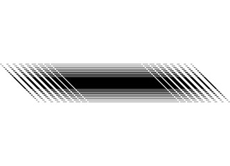 Double-sided Racing Vector Stripe on a Car Body. Black Striped Pattern of Lines on a White Background. Sports Design Element on a Car Body, Boat, Sportswear, Toy. Vector Background. Halftone.