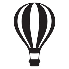 Obraz premium Stylized Hot Air Balloon Illustration in Black and White for Graphic Design Projects and Travel Concepts