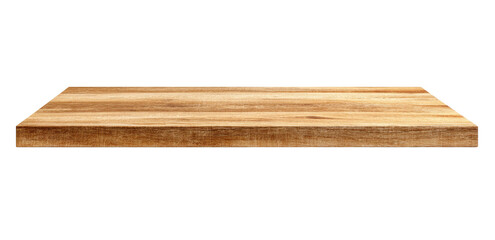A rectangular wooden shelf, presented on a transparent background, perfect for showcasing items