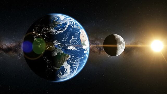 A Simple Representation of the Earth, Moon, and Sun in Space