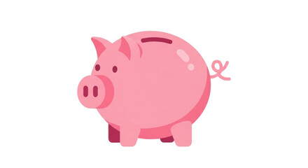 Obraz premium Pink piggy bank, a symbol of saving money and financial planning for the future with a curly tail