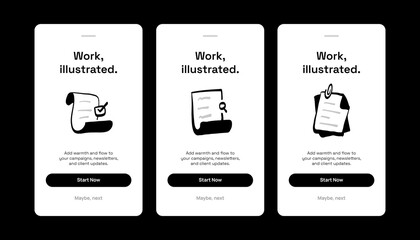 Hand-Drawn Document Icons for App Interface