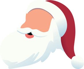 Santa Claus Face with Hat and Beard