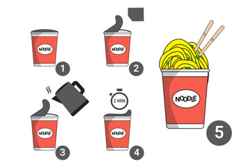 cup noodle preparation step by step