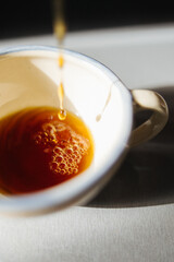 Making morning coffee. Coffee drip equipment 