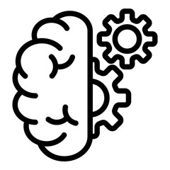Obraz premium Brain Icon Isolated on Transparent Background | AI, Intelligence, and Creative Thinking Vector Illustration for Web, App, and Education Design