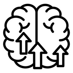 Brain Icon Isolated on Transparent Background | AI, Intelligence, and Creative Thinking Vector Illustration for Web, App, and Education Design
