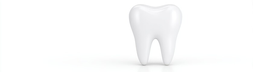White Single Tooth Isolated on Clean Background for Dental Care, Oral Hygiene, Dentistry Concept and Education