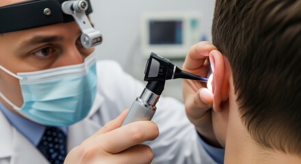 Doctor Examining Patient Ear With Otoscope for Hearing Health