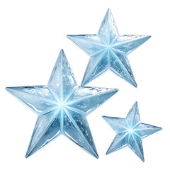 Fototapeta premium Sparkling translucent crystal stars cluster abstract overlay element for festive and celebration designs isolated on transparent background
