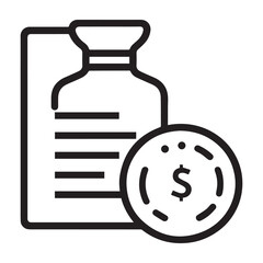 Vector art of financial document with dollar coin icon, representing finance, money, and business transactions