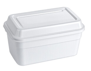 White Food Storage Container with Lid in Minimal Style transparent background.