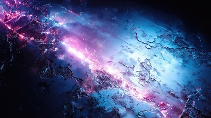 Obraz premium A blue and pink galaxy with a purple streak