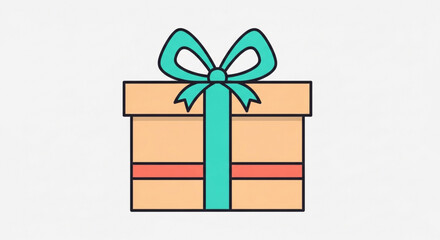 Obraz premium Illustration of a gift box with a ribbon, perfect for birthday, christmas, or any special occasion celebration
