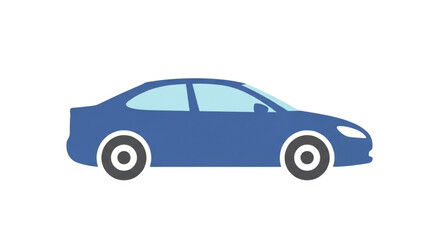 Illustration of a blue car, showcasing its sleek design and modern features, perfect for transportation or automotive themes