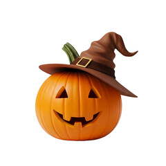 Witch Hat Jack-o'-lantern on transparent background