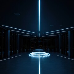 Bright, energy-efficient LED strip light illuminating a modern architectural space with cool, clear light, showcasing advanced technology ,glow ,electricity ,efficient